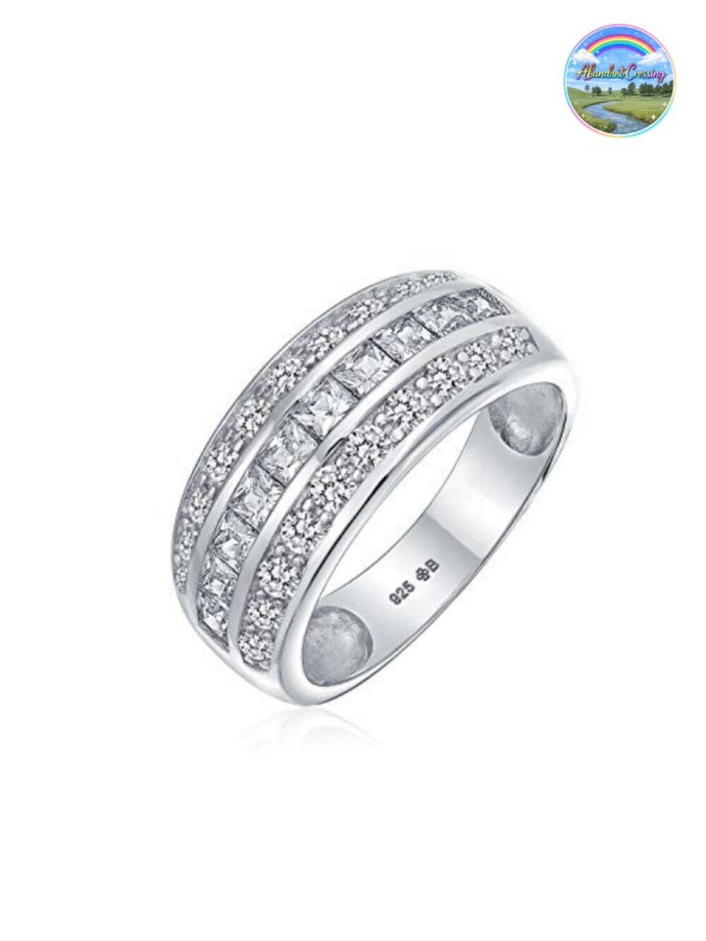Art Deco Sterling Silver CZ Dome Ring .925
